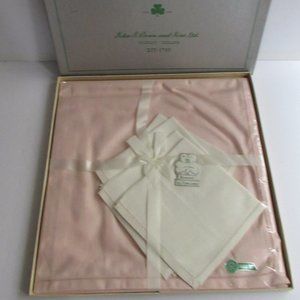 Brown's SHAMROCK Irish Linens John Brown Sons 5 Pc Bridge Set Napkins Tablecloth